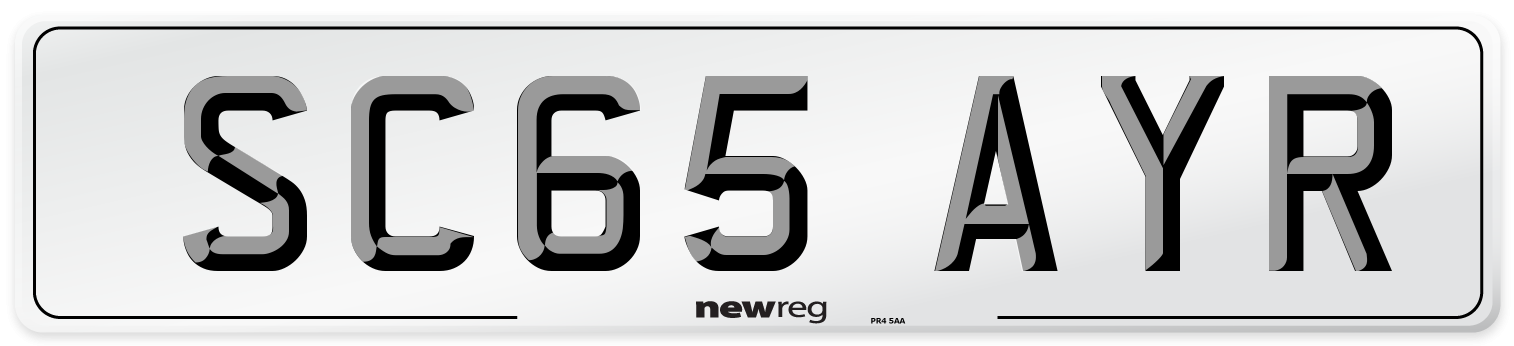 SC65 AYR Number Plate from New Reg